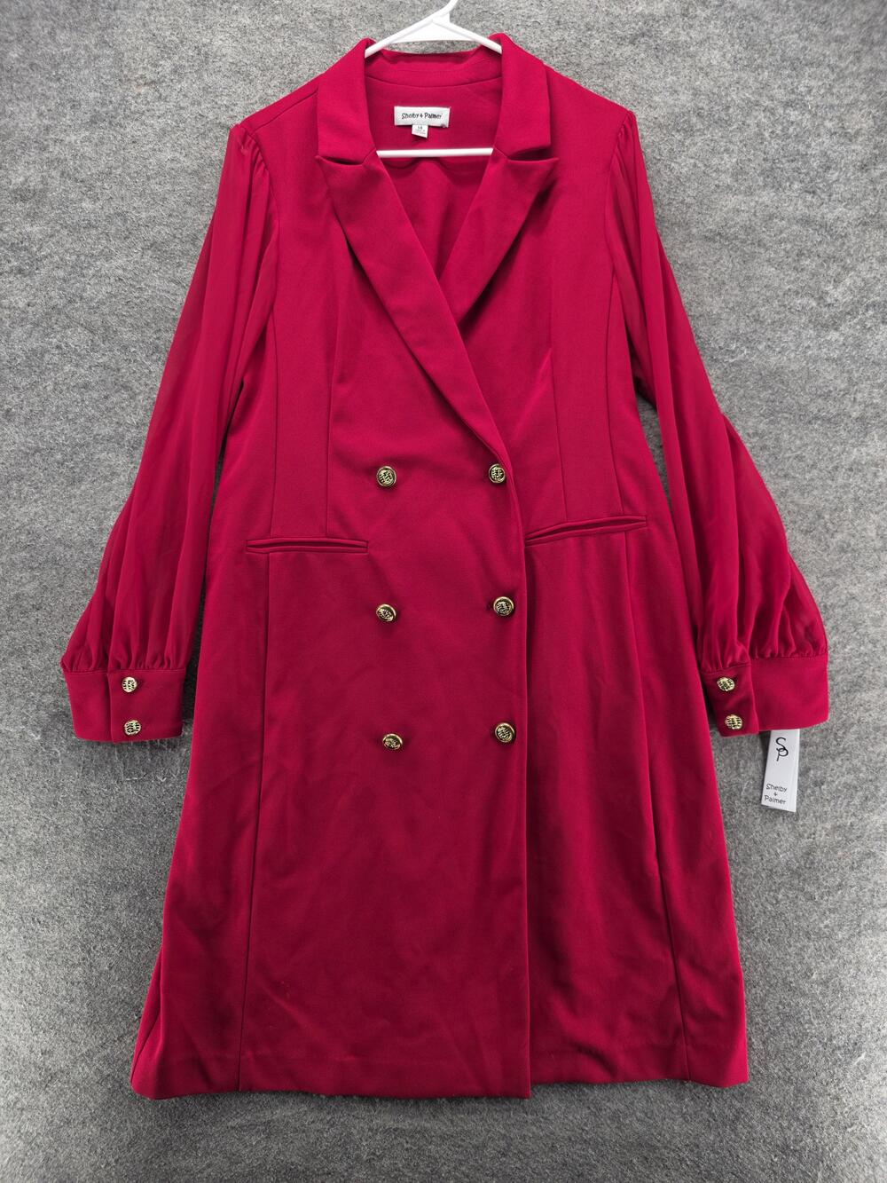 Shelby & Palmer Blazer Womens 14 Pink Crepe Long Notch Lapel Six-Button Tailored